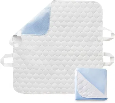 Positioning Bed Pad with Handles Washable Underpad Waterproof Reusable Incontinence Underpad with 4 Straps